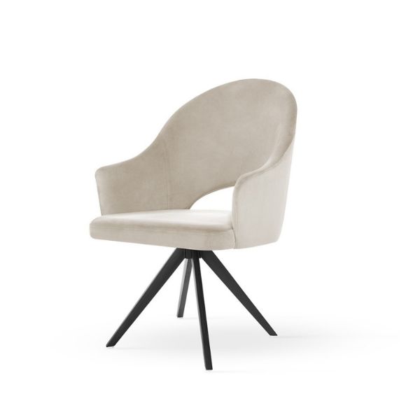 Scaun rotativ cu brate bej/negru Goda Twist