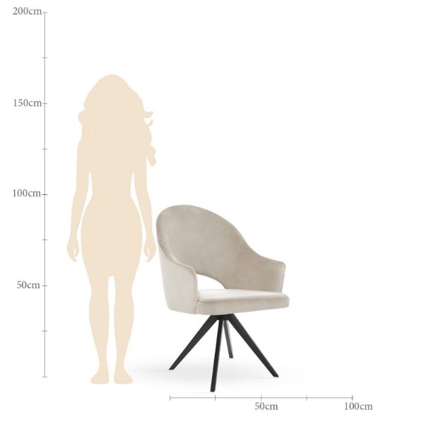 Scaun rotativ cu brate bej/negru Goda Twist