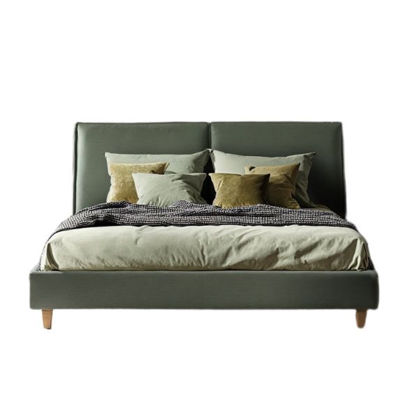 Pat tapitat cu somiera fixa 140 x 200 cm verde Bolzano