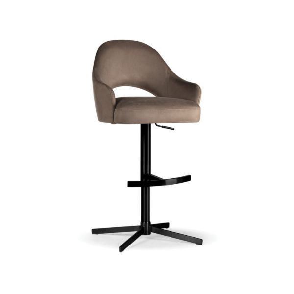 Scaun bar rotativ taupe/negru Goda Supreme Cross