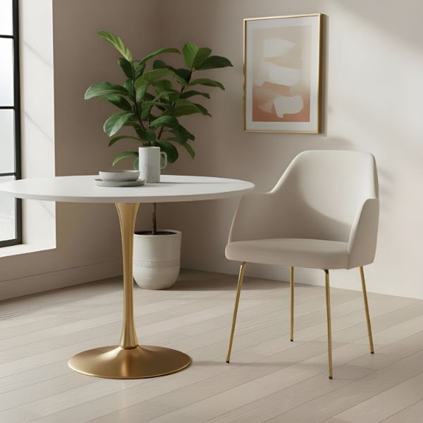 Scaun tapitat bej/auriu Caprice Original