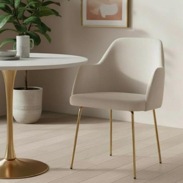 Scaun tapitat bej/auriu Caprice Original