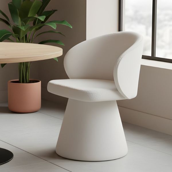 	Scaun dining tapitat alb Altura Ring