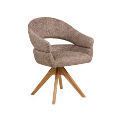 Scaun dining tapitat rotativ maro/stejar Dove
