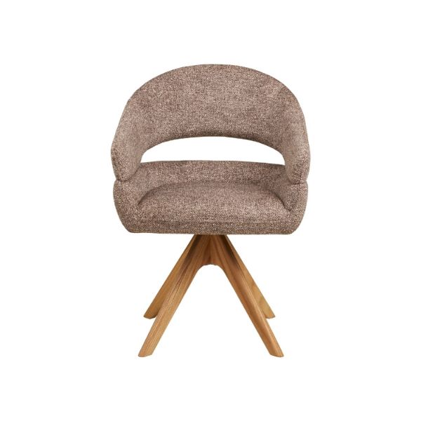 Scaun dining tapitat rotativ maro/stejar Dove