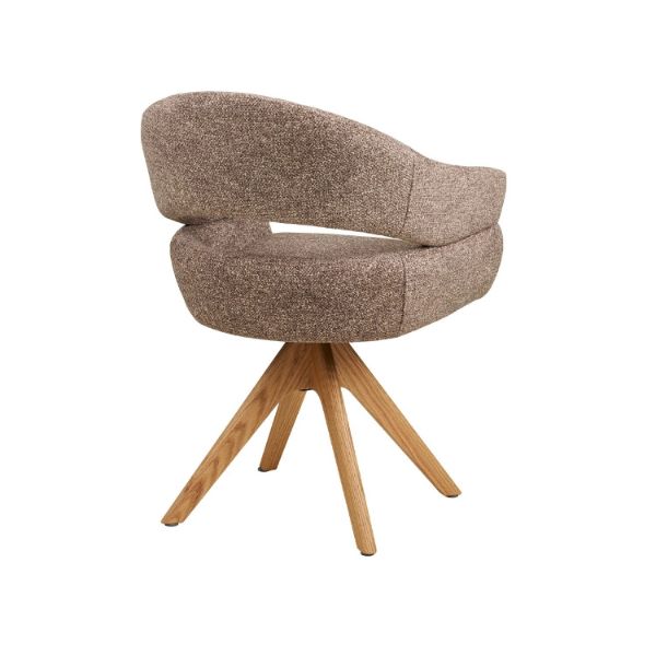 Scaun dining tapitat rotativ maro/stejar Dove