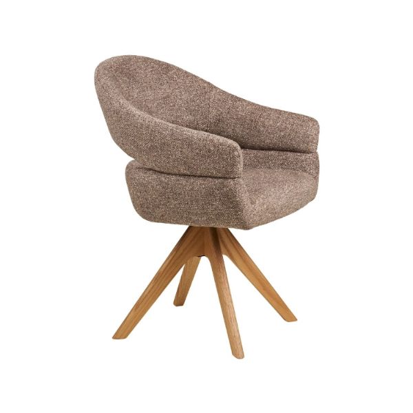 Scaun dining tapitat rotativ maro/stejar Dove