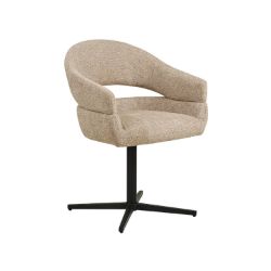 Scaun tapitat cu brate rotativ bej/negru Dover