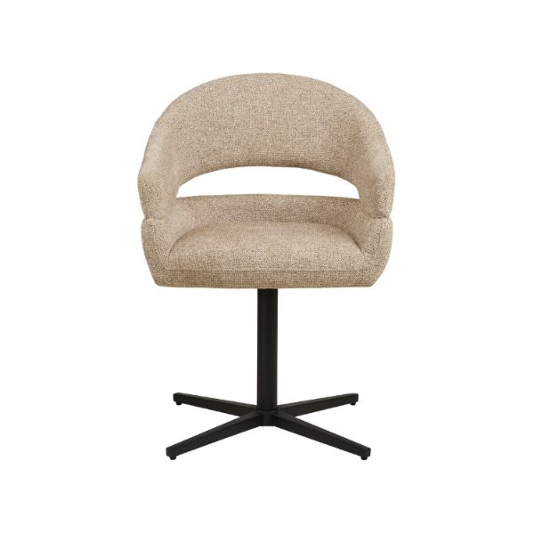 	Scaun tapitat cu brate rotativ bej/negru Dover