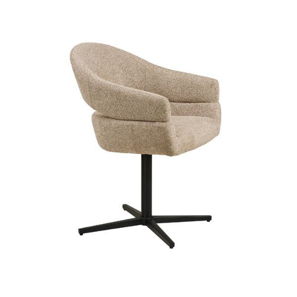 	Scaun tapitat cu brate rotativ bej/negru Dover