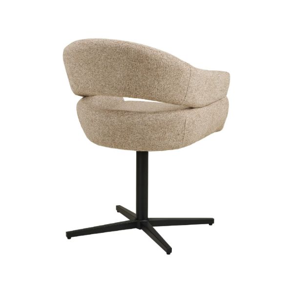 	Scaun tapitat cu brate rotativ bej/negru Dover