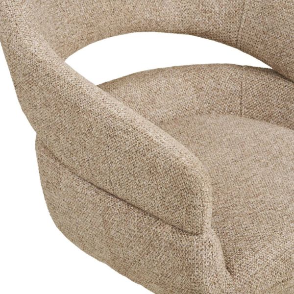 	Scaun tapitat cu brate rotativ bej/negru Dover