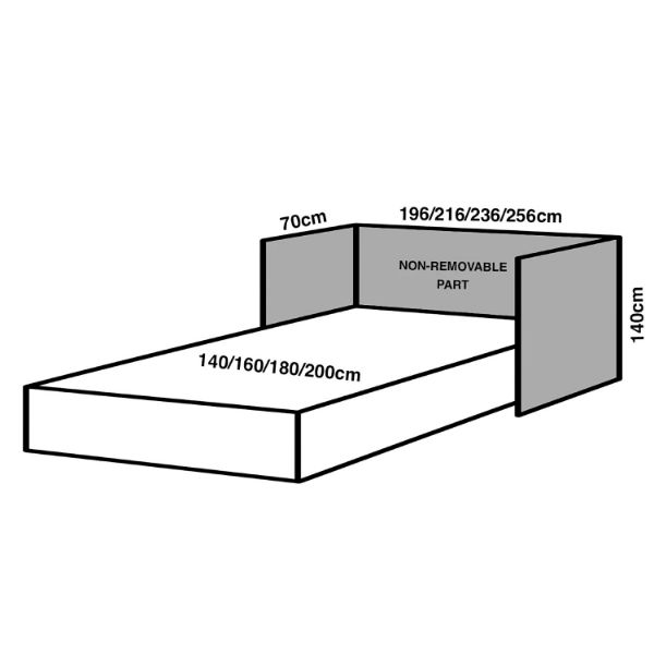 	Pat tapitat somiera rabatabila 140 x 200 cm albastru Peony