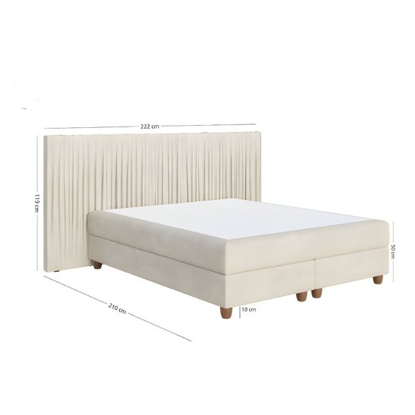 	Pat tapitat boxspring 140 x 200 cm ivoire Wide