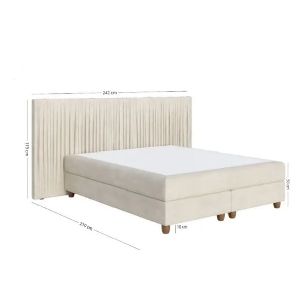 Pat tapitat boxspring 160 x 200 cm ivoire Wide