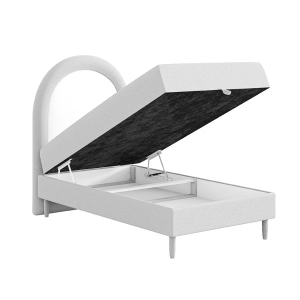 	Pat tapitat boxspring copii 90 x 160 cm albastru deschis Baloo