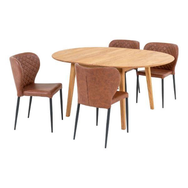 	Masa rotunda extensibila 118/158 cm stejar Mikkel