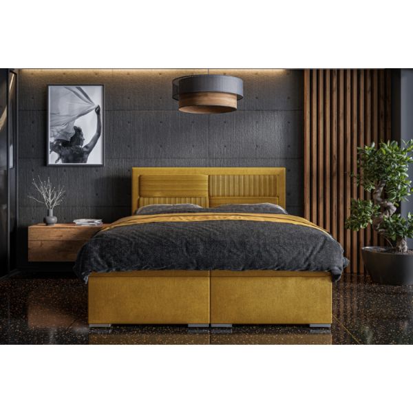 Pat boxspring 160 x 200 cm galben mustar Merida New
