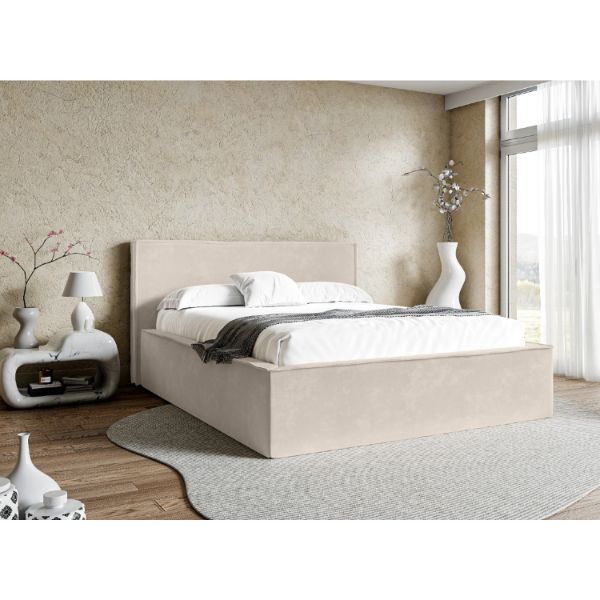 pat tapitat 140 x 200 cm cu somiera rabatabila