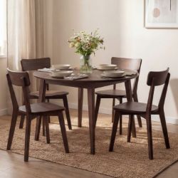 Masa rotunda fixa 110 cm stejar tabacco Otello