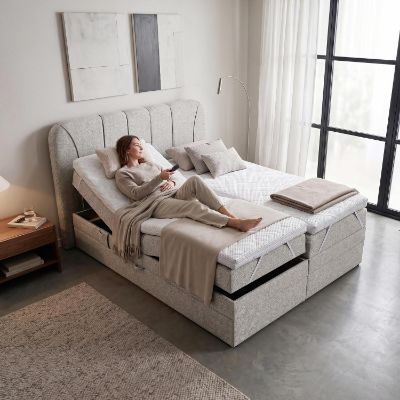 Pat boxspring reglabil electric 160x200 cm bej Royal