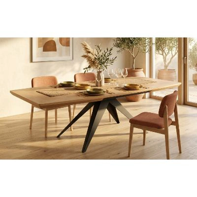 Masa extensibila 180/280 cm stejar/negru Sima