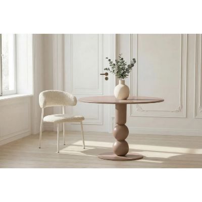 Masa rotunda fixa 110 cm maro deschis Bell
