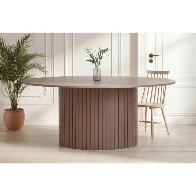Masa rotunda fixa 180 cm maro deschis Haron