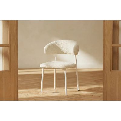 Scaun tapitat boucle bej deschis Holmen