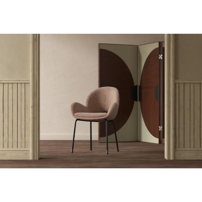 Scaun dining tapitat catifea maro/negru Florens