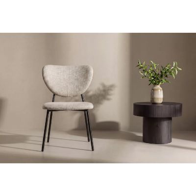 Scaun dining tapitat bej/negru Butterfly