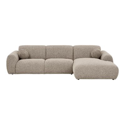 Coltar fix L dreapta gri stone Clyde