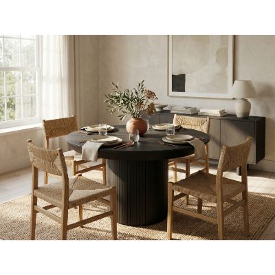 Masa rotunda extensibila 130/180 cm negru Rond