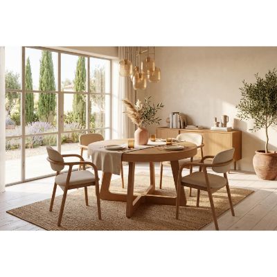 Masa rotunda extensibila 130/230 cm stejar Anton