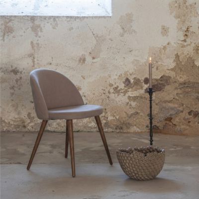 Scaun tapitat bej/nuc Velvet 