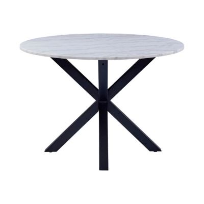 Masa dining rotunda marmura 110 cm alb Heaven