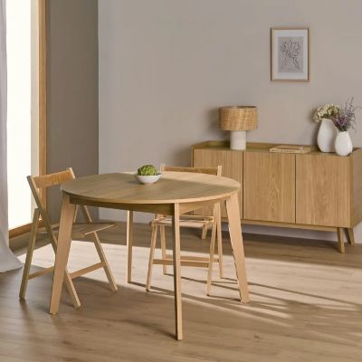 Masa rotunda extensibila 110/150 cm natur Naiss