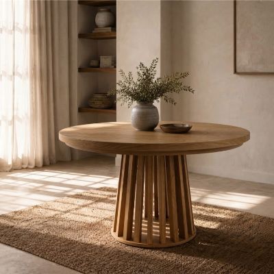 Masa rotunda extensibila 110/190 cm stejar Tavo Max