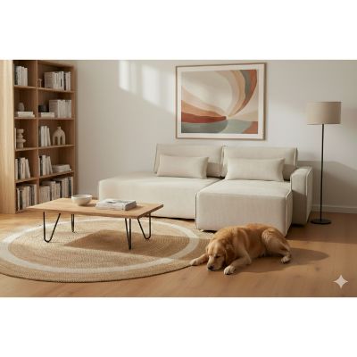 Canapea extensibila 3 locuri gri deschis Long