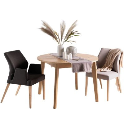 Masa rotunda extensibila 110/190 cm stejar Nordic