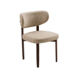 Scaun tapitat maro/decor nuc Rocco