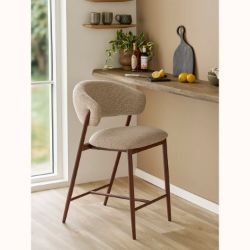 Scaun bar tapitat sand/decor nuc Candy