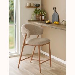 Scaun bar tapitat sand/decor natur Candy